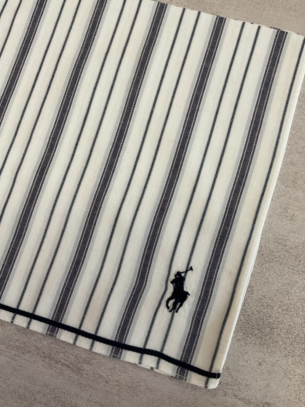 Ralph Lauren White with Black Stripes Pocket Square - Picture 2 of 4